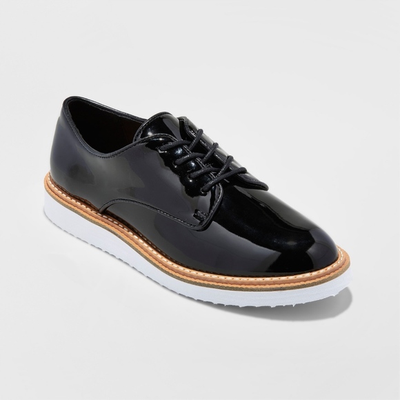 A New Day Shoes - A New Day Jaynee Black Patent Oxfords New